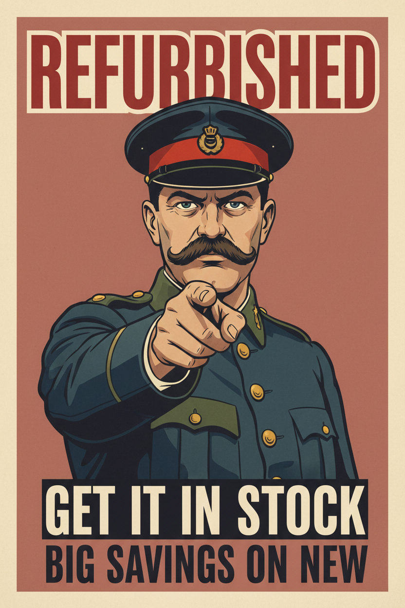Lord Kitchener refurbished parts poster with solid background